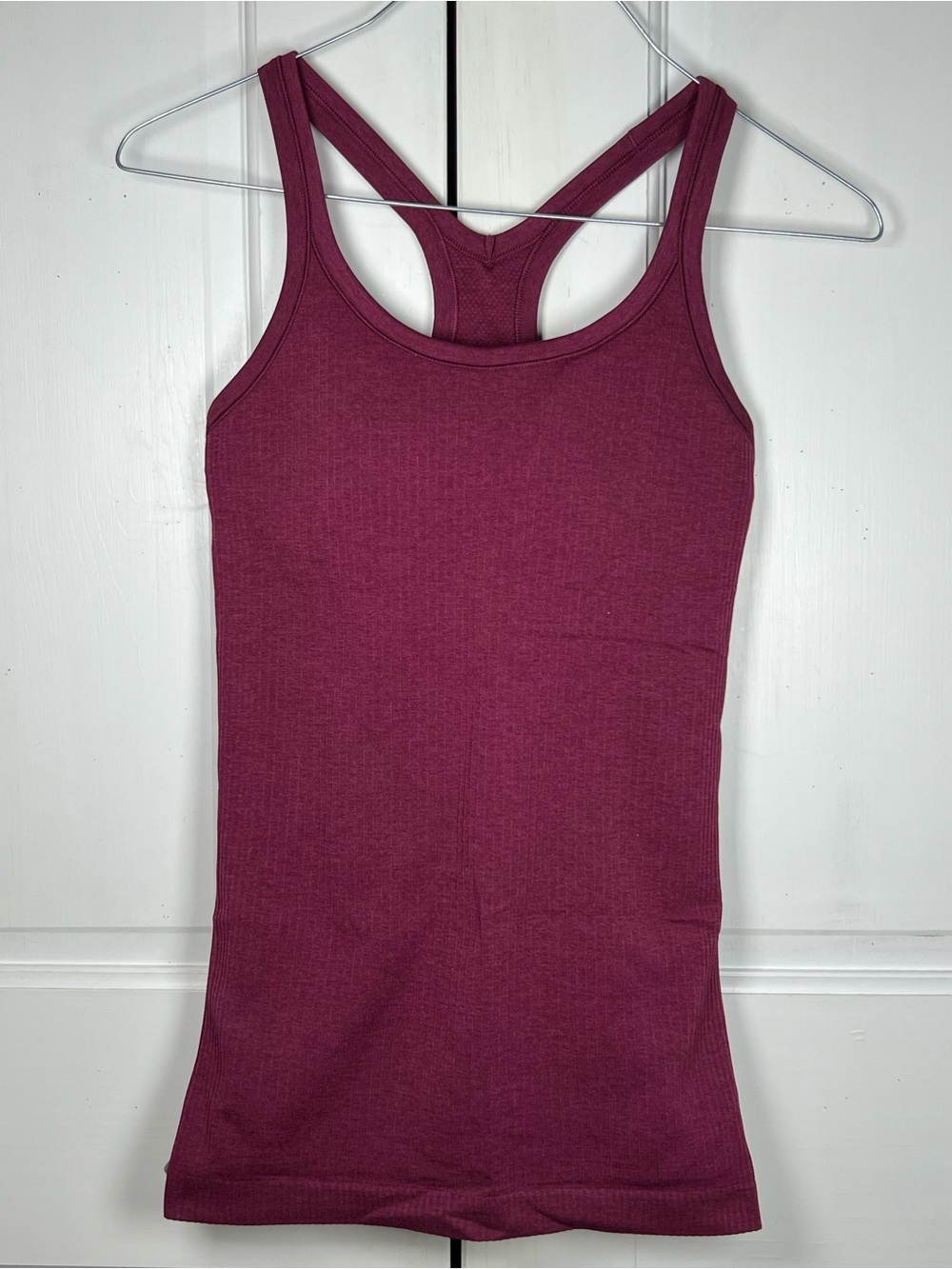 Lululemon Ebb to Street Tank Top Ribbed Raspberry Color Size 4 - Picture 4 of 7